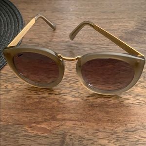 Mirrored cat eye sunglasses (grey, gold)